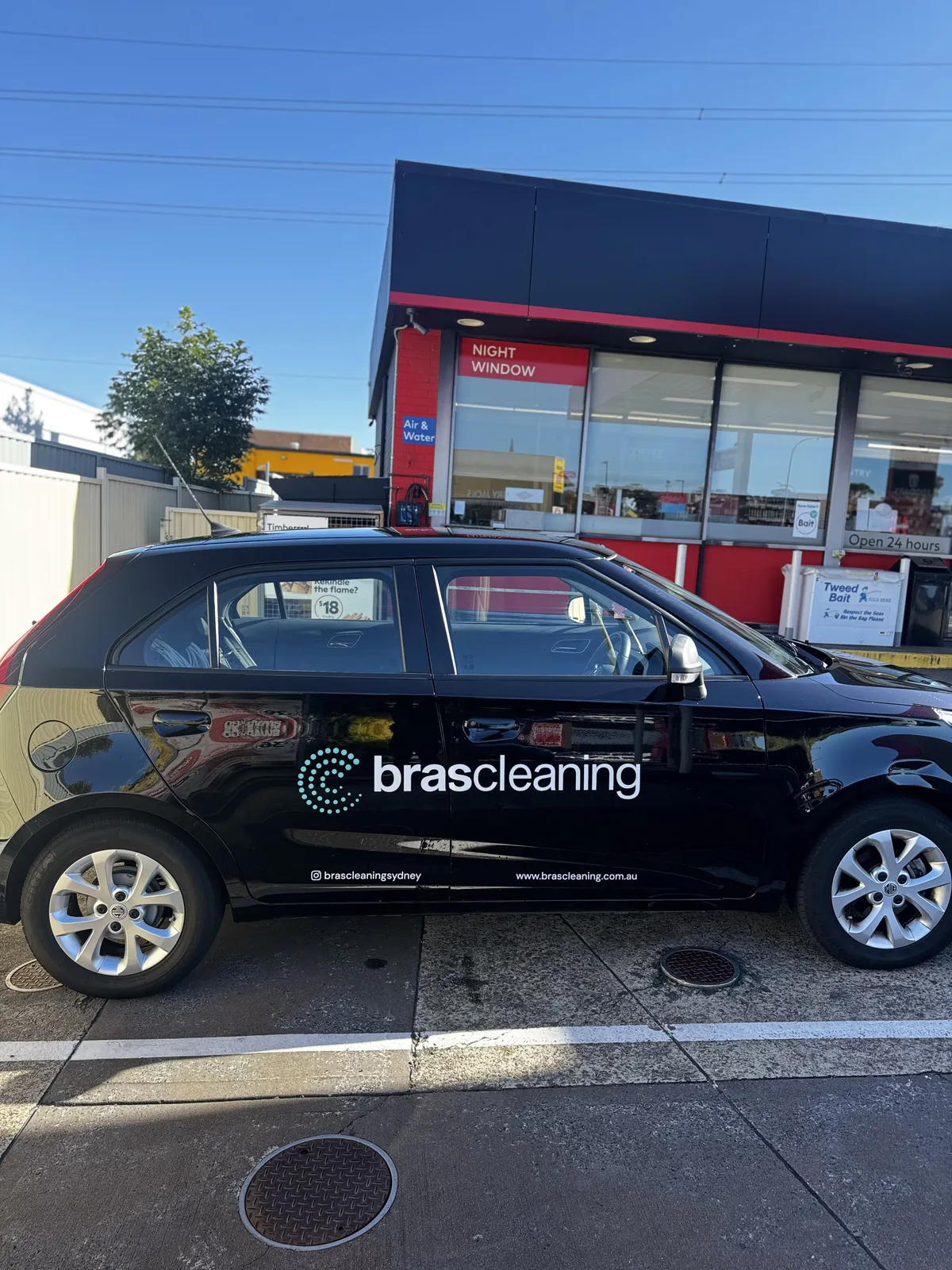 Brascleaning branded car parked on a Sydney street